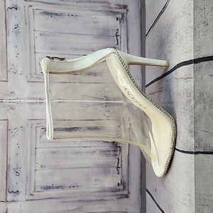 Mackin J Clear Bootie Peep Toe Heels